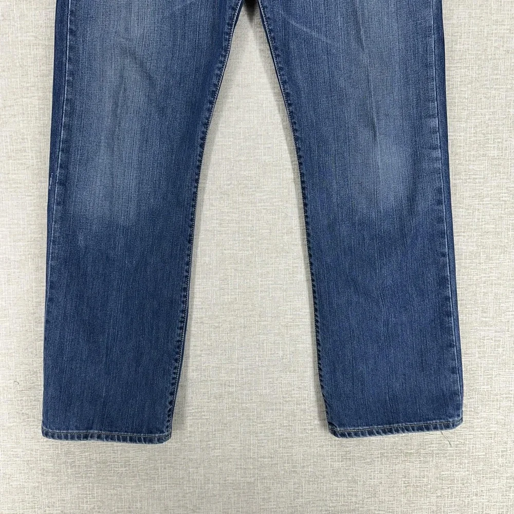 Levis Jeans‎ Mens 36x32 Blue Distressed Medium Wash Regular Straight 5 Pocket
